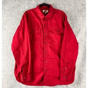 Best Made Co Shirt Mens XXL 2XL Red Oxford Button Up Elbow Patch Cotton Outdoor